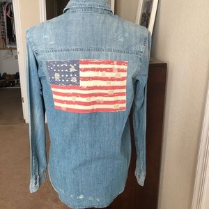 American Flag Long Sleeve Shirt S